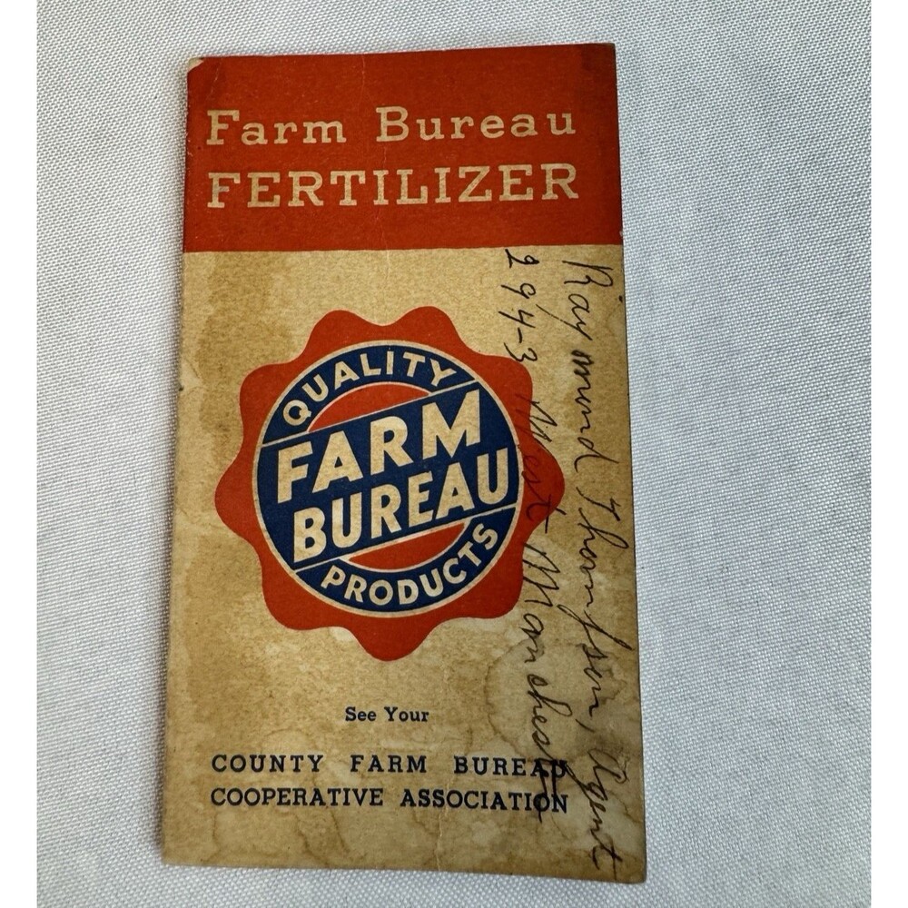 Vintage 1941 Farm Bureau Fertilizer Memo Book Calendar Agricultural Ephemera